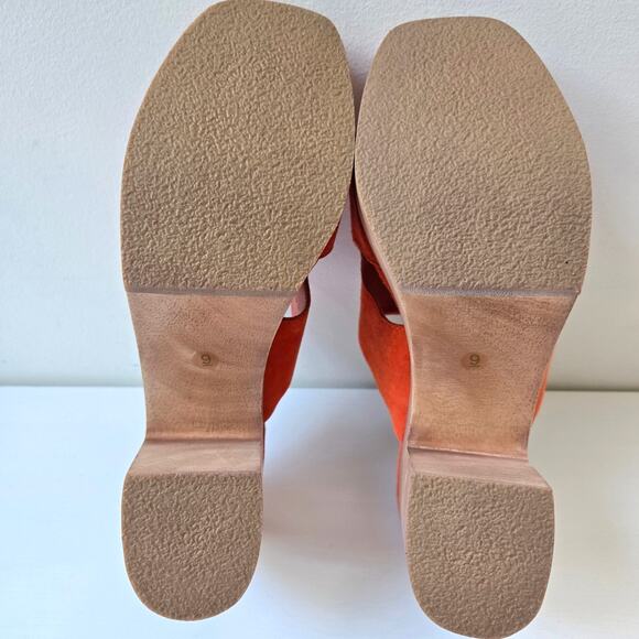 Charlotte Stone NEW Nina Clogs Orange Suede Wedge Slides Womens Size US 9 NWOB - Picture 14 of 15